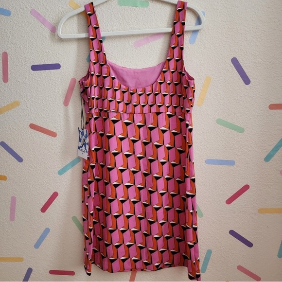 NWT Diane Von Furstenberg pink and Orange Geometric Dress size 12 x target. - Picture 6 of 8